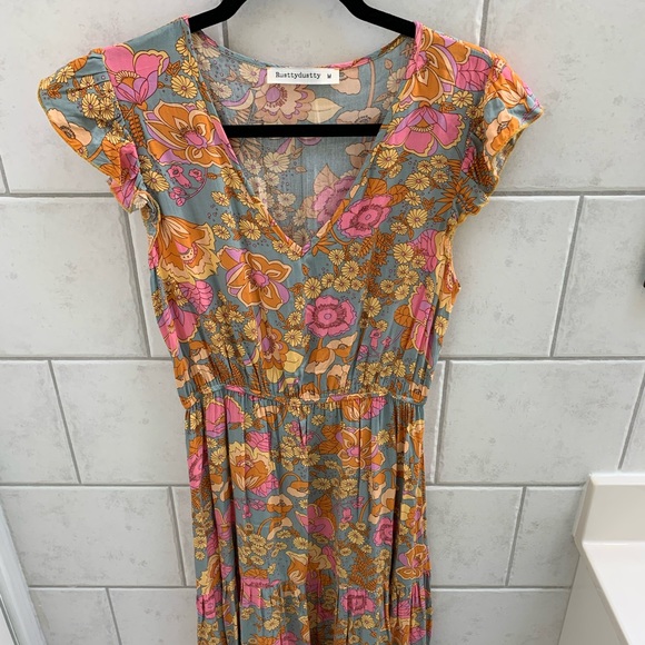 Rusttydustty Dresses & Skirts - Floral Orange Pink Blue Prairie Sun Dress